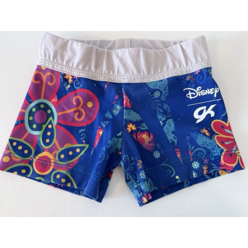 Disney GK CS‎ Compression Shorts Gymnastics Dance Cheer Floral 0136